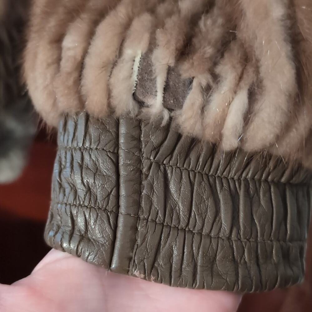 Vintage Saga Bemberg Pastel Mink Bomber - M - Picture 9 of 12